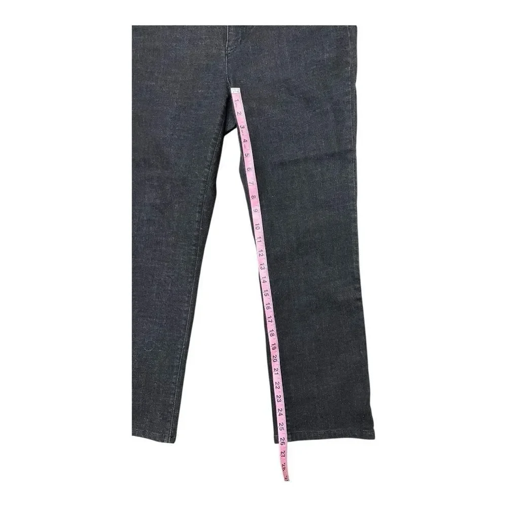 Lauren Ralph Lauren Black Straight Leg Jeans Size 12 Hemmed Classic Preppy - Picture 3 of 9